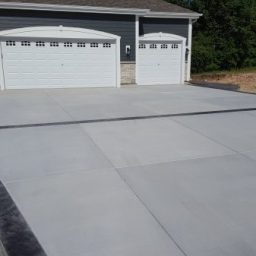 New 3 car paver driveway poured by Ready Set Concrete