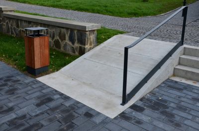 Concrete wheelchair ramp to make easy access